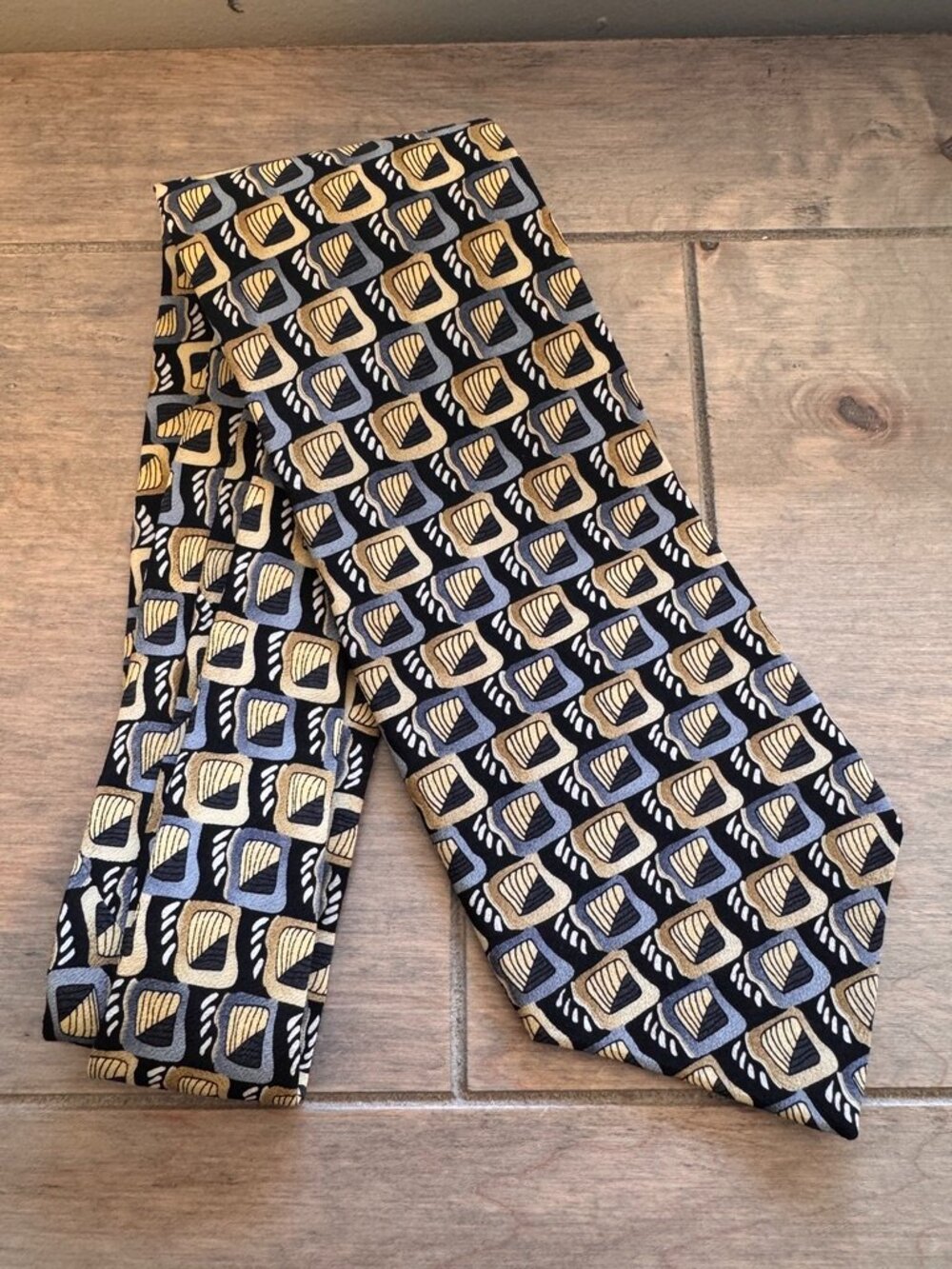 Artful! J. Garcia Gray & Yellow 100% Silk Men's Tie